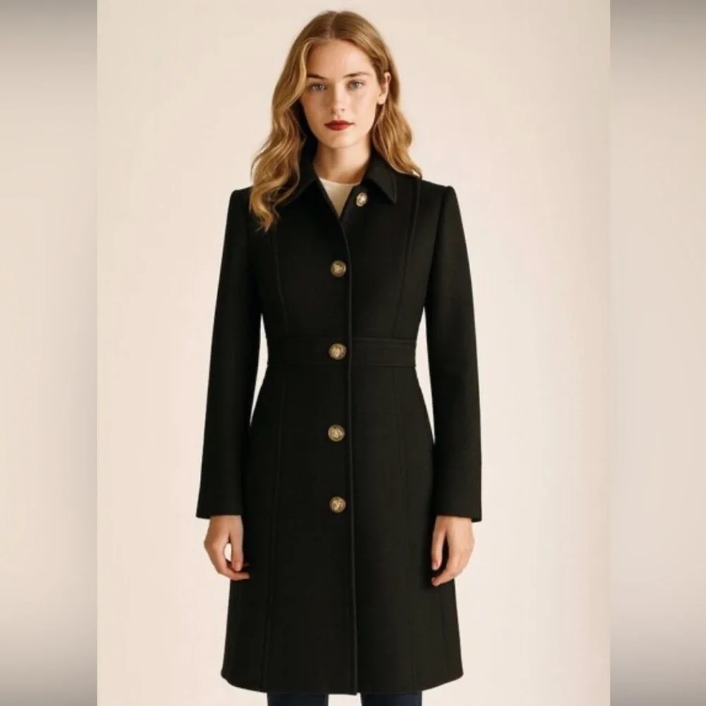 J.Crew Lady Day Double-Cloth Wool Coat | Black | Size 0 | Like New - Picture 1 of 6